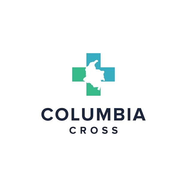 Vettore columbia e medical cross semplice elegante creativo moderno logo design