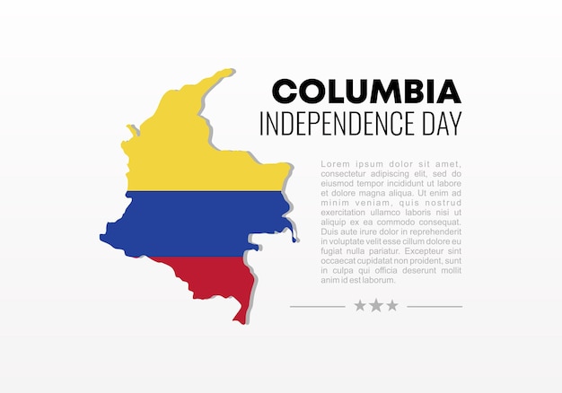 Columbia onafhankelijkheidsdag achtergrond banner poster voor nationale viering op 20 juli