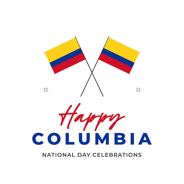 Columbia waving flag banner design template Design for national day celebrations