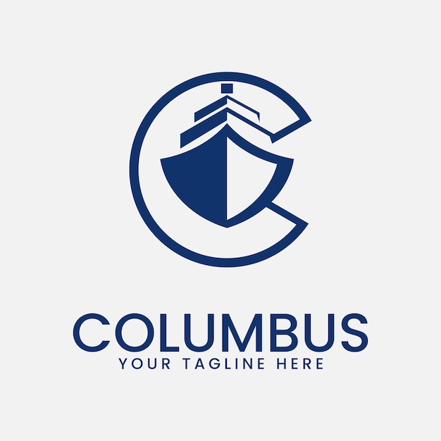 Колумб С логотип иконка шаблон дизайн лодка векторная иллюстрация
