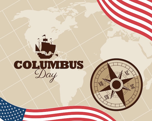 Columbus dag belettering poster