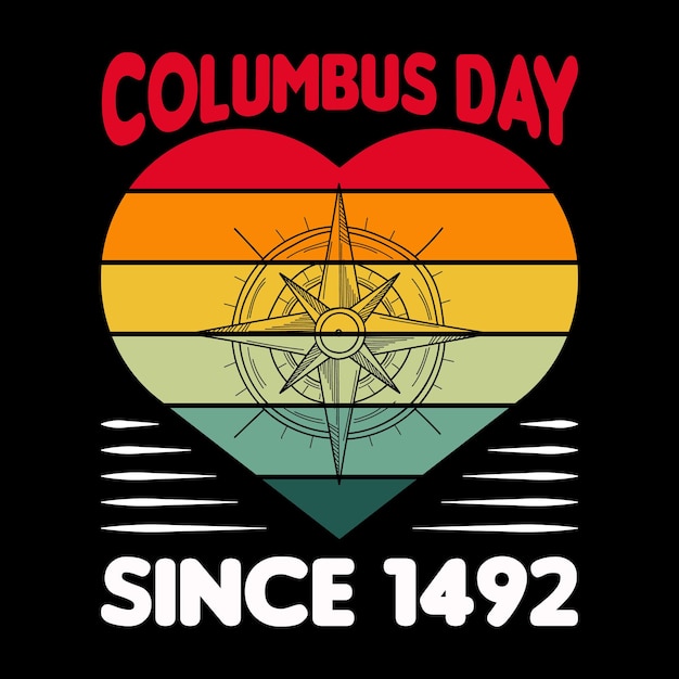 Columbus dag t-shirt ontwerp en vector