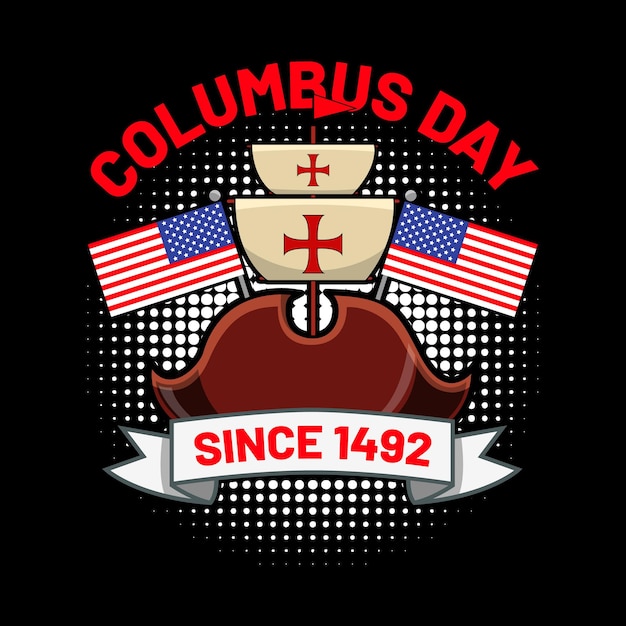 Columbus dag t-shirt ontwerp