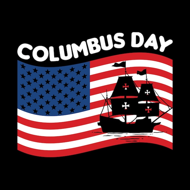 Vector columbus dag t-shirt ontwerp