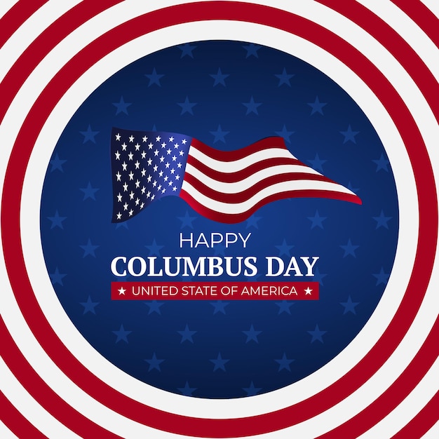 Columbus dag verenigde staat van amerika met vlag