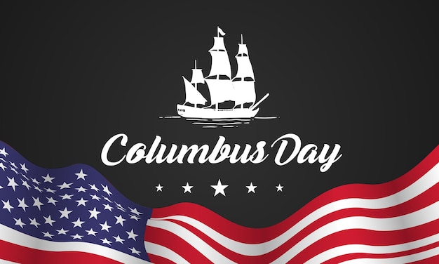 Columbus dag wenskaart of achtergrond vectorillustratie