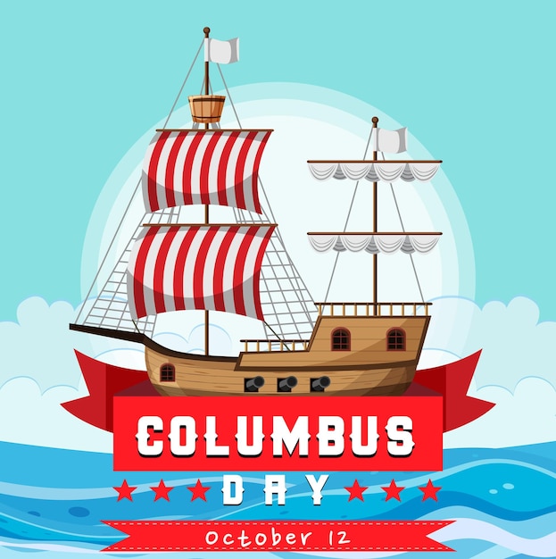 Columbus-dagbanner met vlaggenschip