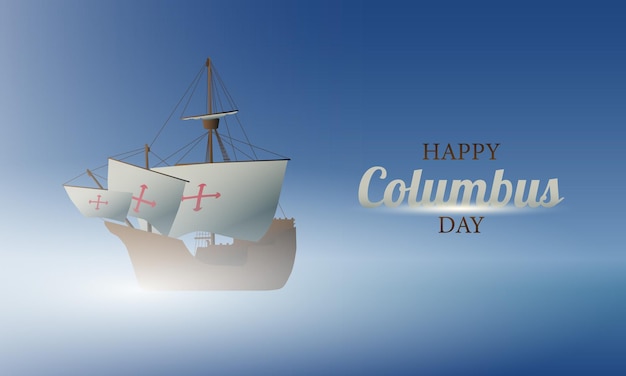 Columbus Day Background Design Poster of Greeting Card