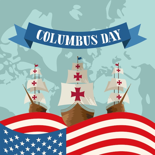 Vector columbus day card