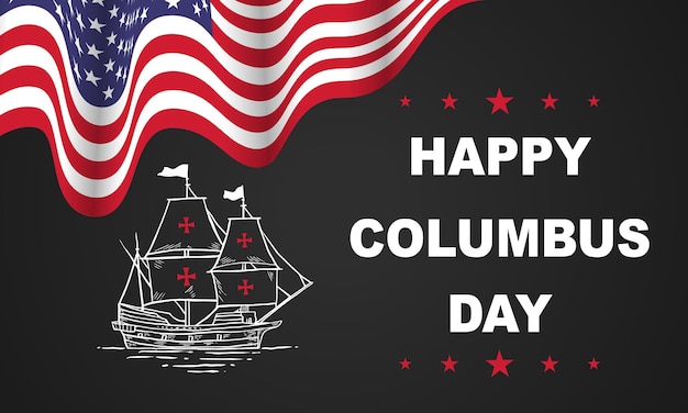 Columbus day greeting card or background design illustration