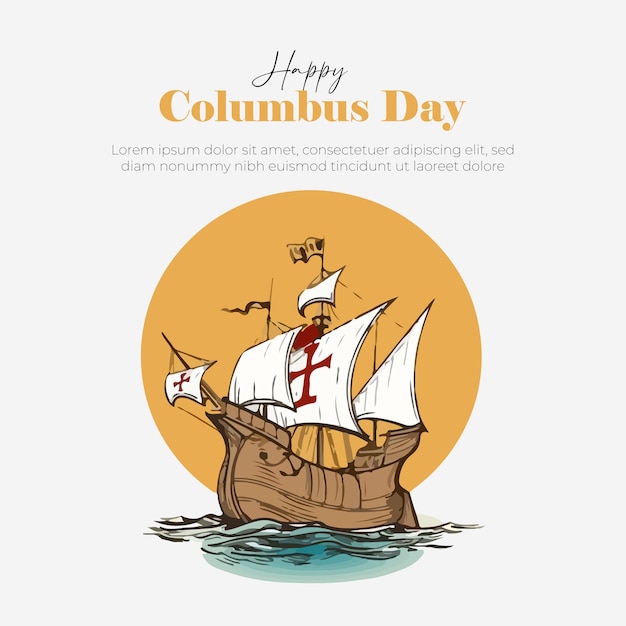 Columbus Day Social Media-sjabloon voor Instagram-postfeed