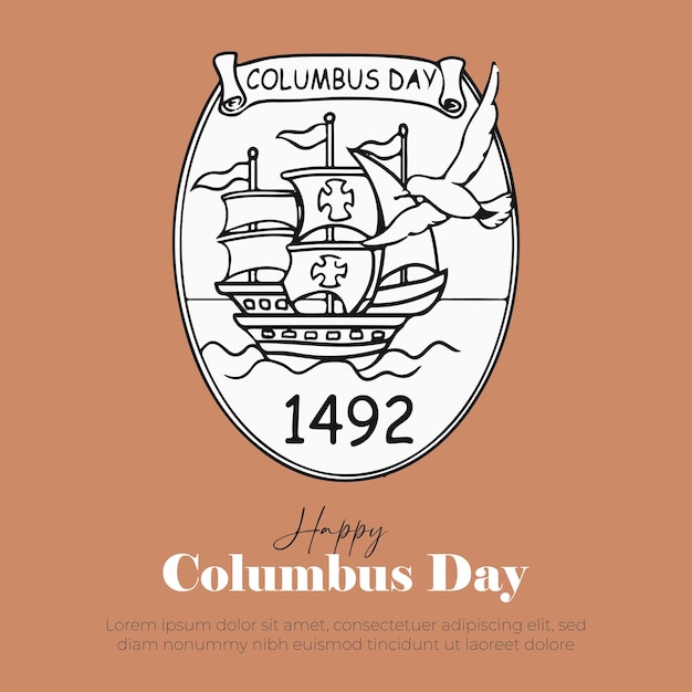 Columbus day social media-sjabloon voor instagram-postfeed