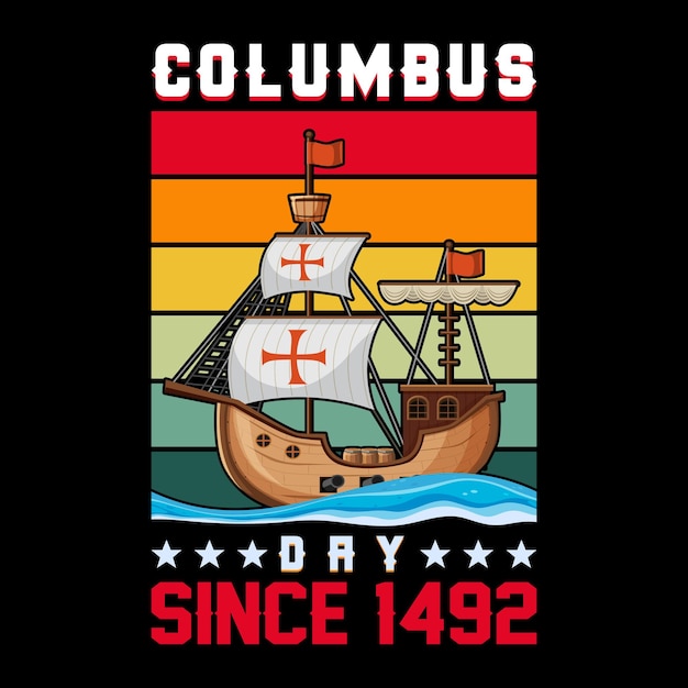 Disegno della maglietta del columbus day