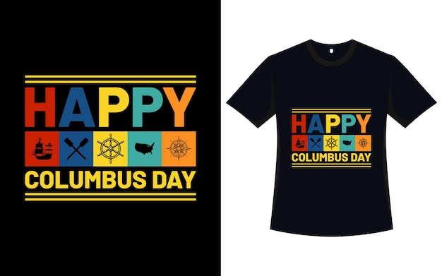 Disegno della maglietta del columbus day