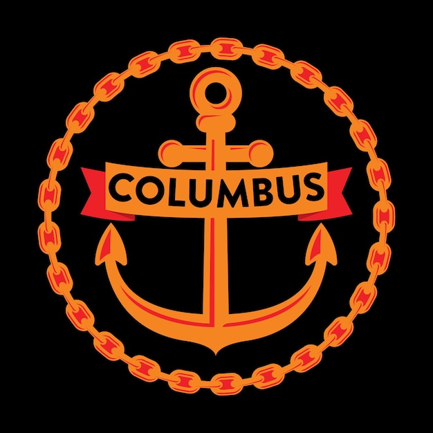 Vettore design della maglietta del columbus day