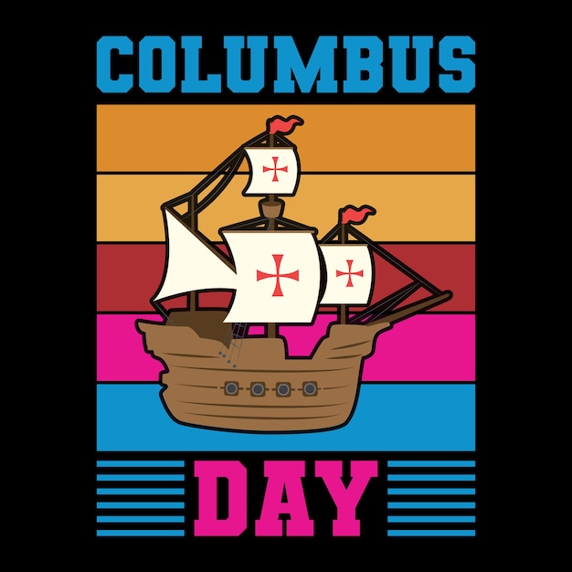 Vector columbus day t shirt hashtag