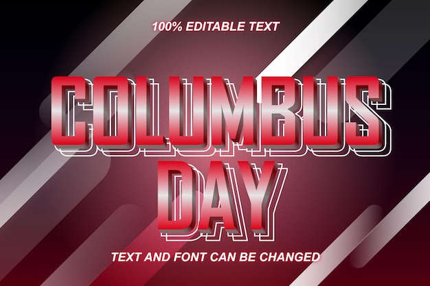 Columbus days effetto testo modificabile in stile moderno