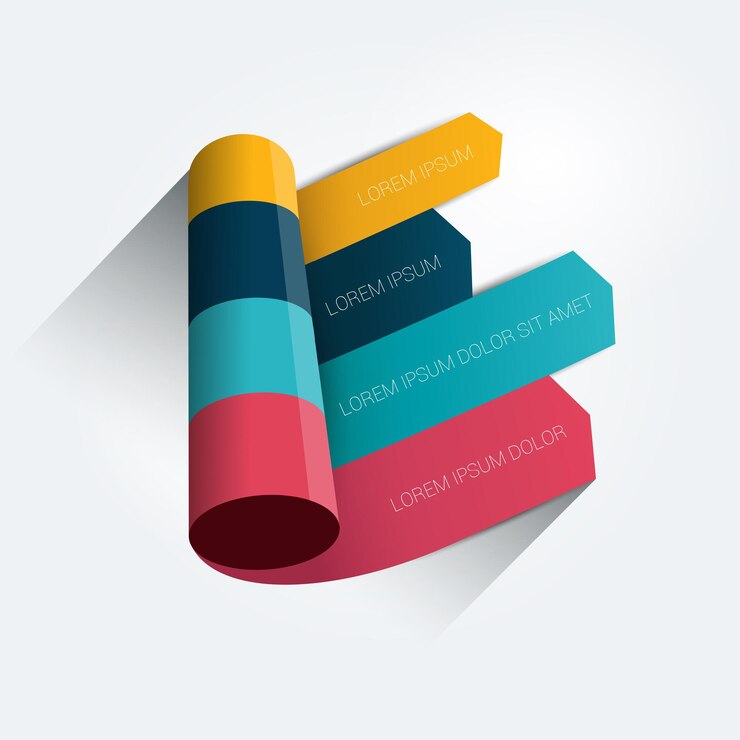 Vector column arrow rolling 3d chart.