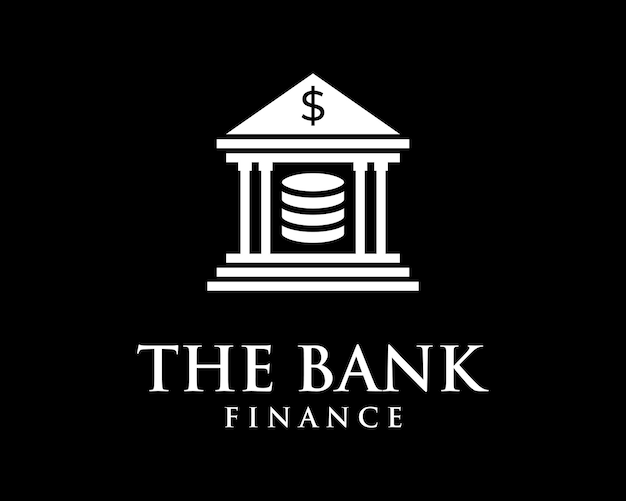 Column Bank Museum Banking Finance Coin Money Government Architecture Courthouse Vector Logo Design
