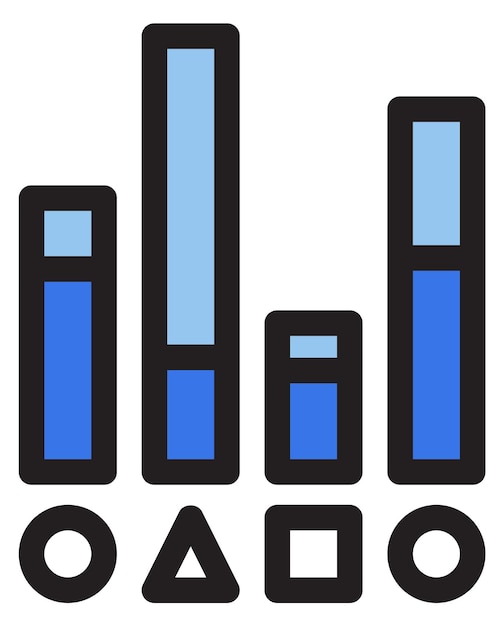 Column chart color icon Data distribution symbol