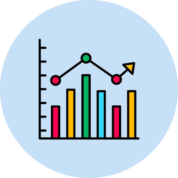 Vector column chart flat illustration