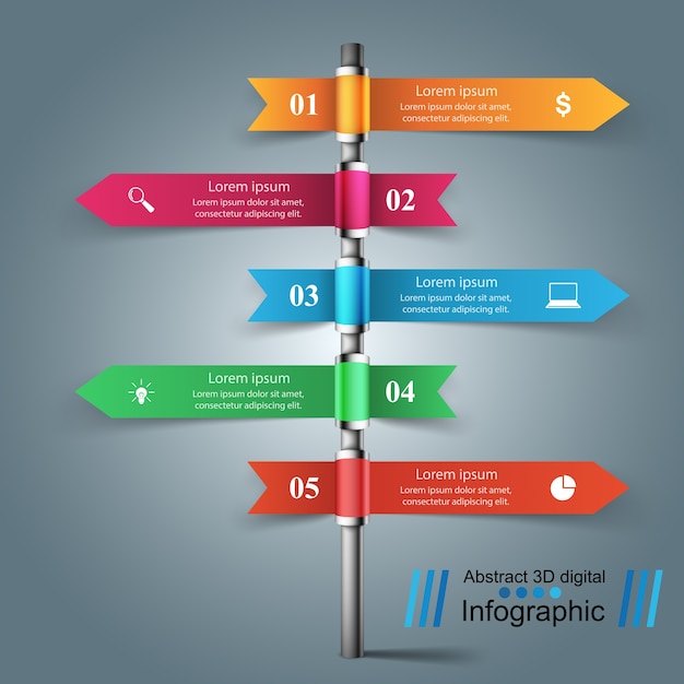 Column Infographics origami style Vector illustration