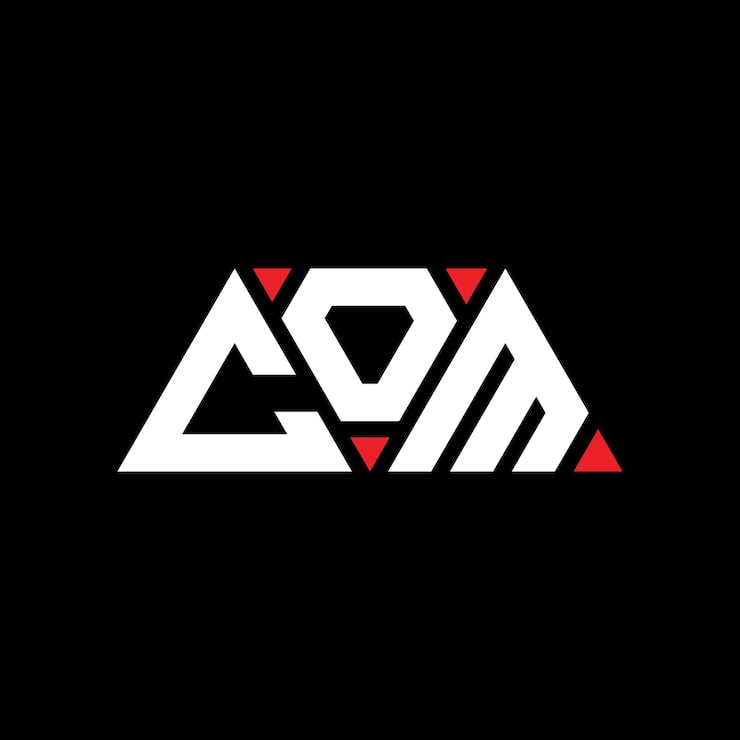 Vector 삼각형 모양의 삼각형 문자 로고 디자인, 모노그램, 삼각형 터 로고 템플릿, 빨간색 com 삼각형 로고, 단순하고 우아하고 고급스러운 로고