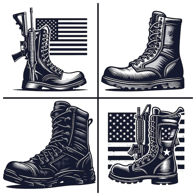 Combat Boots File Army Boots Vector Soldier Boots Svg Military Vector Filesamerican Army Boot