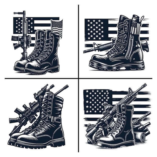 Combat Boots File Army Boots Vector Soldier Boots Svg Military Vector Filesamerican Army Boot