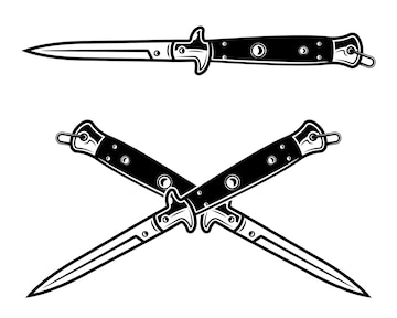 crossed combat knives