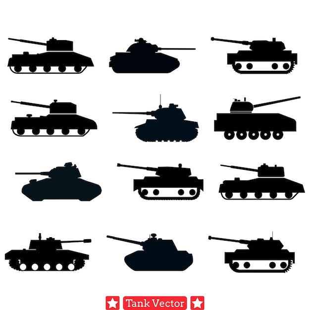 Combat Powerhouse Varied Tank Silhouettes voor grafische kunstenaars