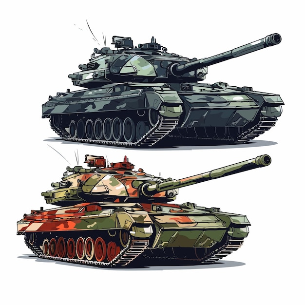 Combat tanks vector