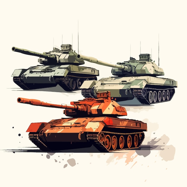 Combat tanks vector