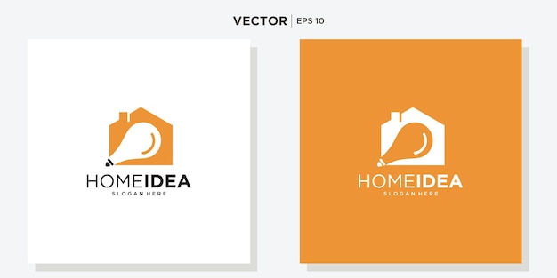 Combinatie van logo-ontwerp voor huis en gloeilamp