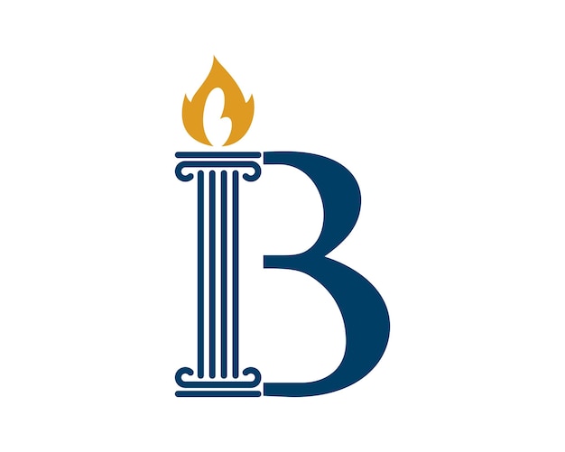 Комбинация буква b с факелом на столбе