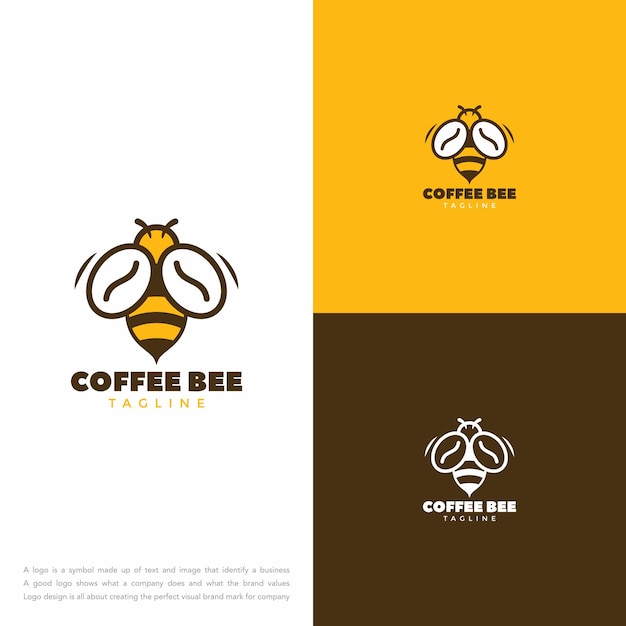 the combination of bees and coffee forms a great logo