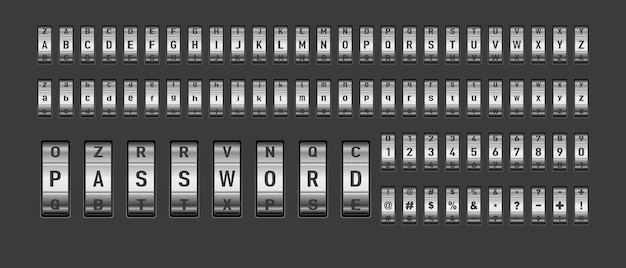 組み合わせコード ロックとアルファベット文字ベクトル イラスト