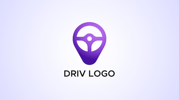 combination driving logo with location pin cool logo for shuttle service company