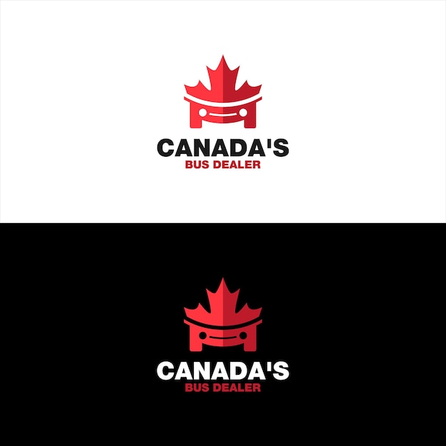 Combination of leave maple with car logo design template