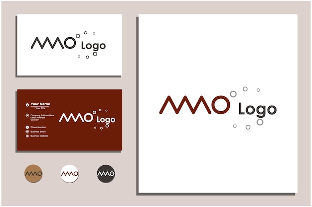 Combination of letters a m and o with business card