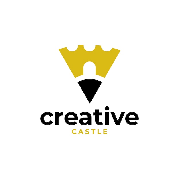 Combination with castle logo design vector illustration.