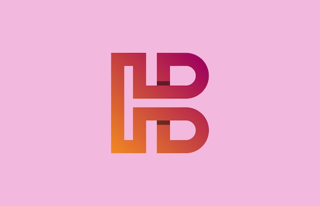 Vettore design del logo combinato della lettera hb