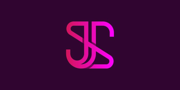 ベクトル 結合文字sj jsロゴデザイン