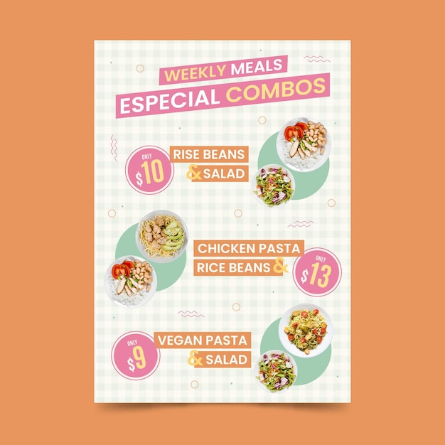 Vector combo meals - poster template