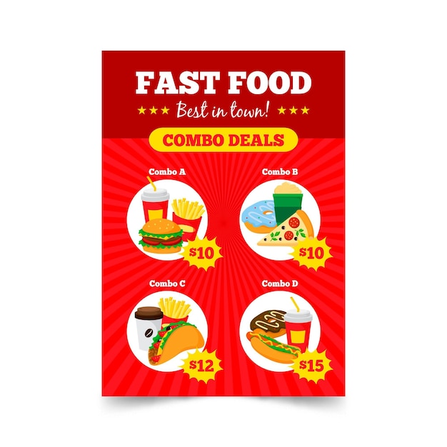 combo meals - poster template