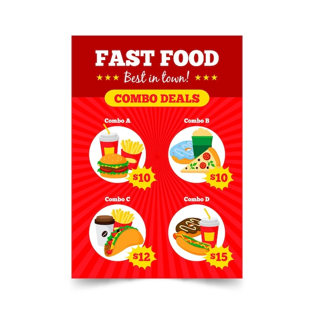 Vector combo meals - poster template