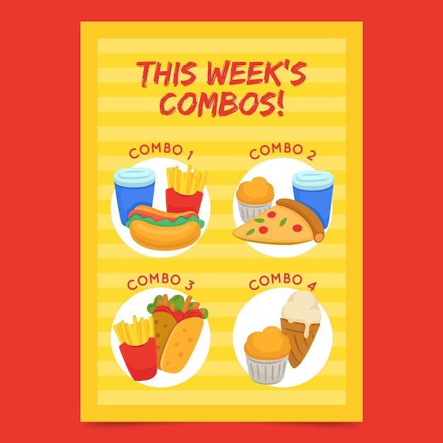 Combo meals poster template