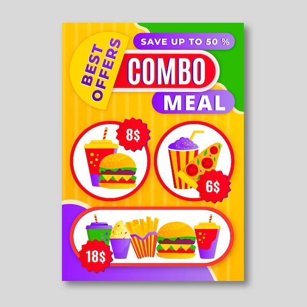 Vector combo meals - poster