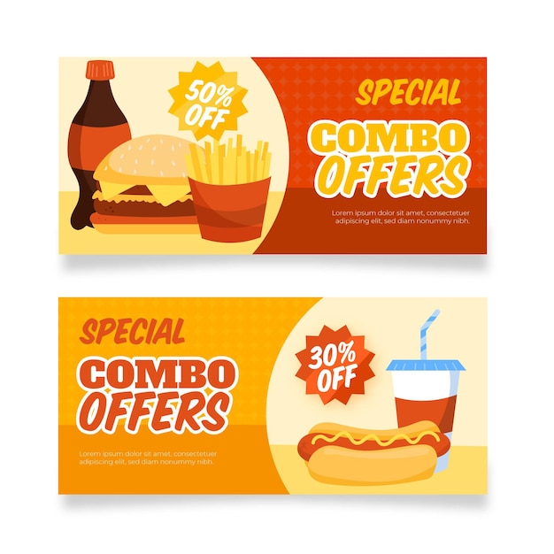 Vector combo offers - banners