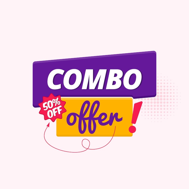 Vector combo offers fifty percent off and discount banner design